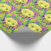 Glanzend omslagpapier, schaafgeel hart cadeaupapier (Hoek)