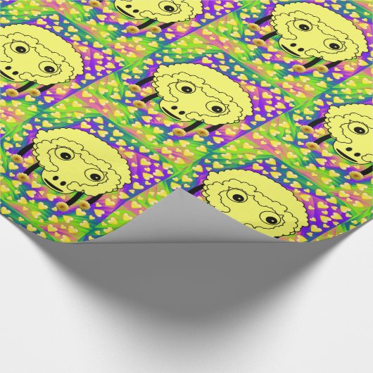 Glanzend omslagpapier, schaafgeel hart cadeaupapier (Hoek)