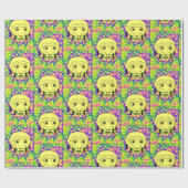 Glanzend omslagpapier, schaafgeel hart cadeaupapier (Vlak)