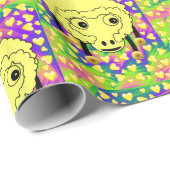 Glanzend omslagpapier, schaafgeel hart cadeaupapier (Rol Hoek)