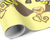 Glanzend omslagpapier, schaap-bijenbruin cadeaupapier (Rol Hoek)