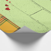 Glanzend omslagpapier Teddy Bear Green Play Cadeaupapier (Hoek)