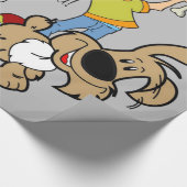 Glanzend omslagpapier, verrassende hond cadeaupapier (Hoek)