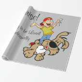 Glanzend omslagpapier, verrassende hond cadeaupapier (Uitgerold)