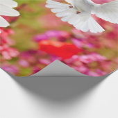 Glanzend omslagpapier, witte dove roze Floral Cadeaupapier (Hoek)
