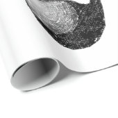 Glanzend omslagpapier, zwarte en witte Muzieknoten Cadeaupapier (Rol Hoek)