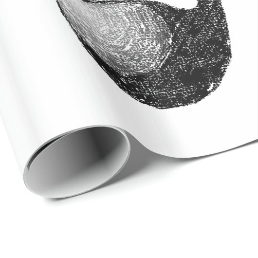 Glanzend omslagpapier, zwarte en witte Muzieknoten Cadeaupapier (Rol Hoek)