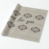 Glanzend oprapppapier Beige Stripe Black Cadeaupapier (Uitgerold)