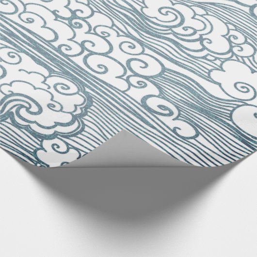 Glanzend opvulpapier, 30 x 6' JAPANSE CLOUDS Cadeaupapier (Hoek)