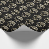 Glanzend opvulpapier, 30 x 6' SKULL Cadeaupapier (Hoek)