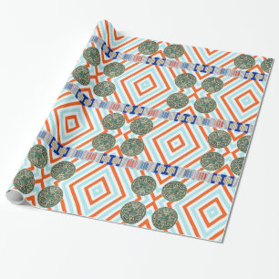 Glanzend opvulpapier, Aztec Stripe Cadeaupapier
