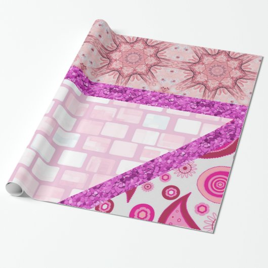 Glanzend opvulpapier cadeaupapier (Uitgerold)