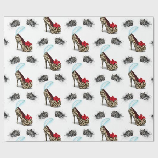 Glanzend opvulpapier, luipaard cadeaupapier (Vlak)