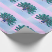 Glanzend opvulpapier, pacock cadeaupapier (Hoek)