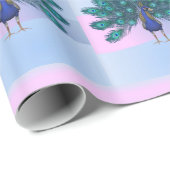 Glanzend opvulpapier, pacock cadeaupapier (Rol Hoek)