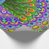 Glanzend opvulpapier, pacock cadeaupapier (Hoek)