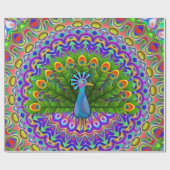 Glanzend opvulpapier, pacock cadeaupapier (Vlak)