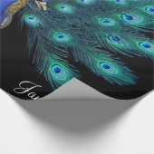 Glanzend opvulpapier, pacock cadeaupapier (Hoek)