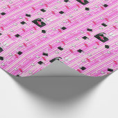 Glanzend opvulpapier, roze lipstick, roze streep cadeaupapier (Hoek)