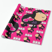 Glanzend opvulpapier, schapenroze harten cadeaupapier (Uitgerold)