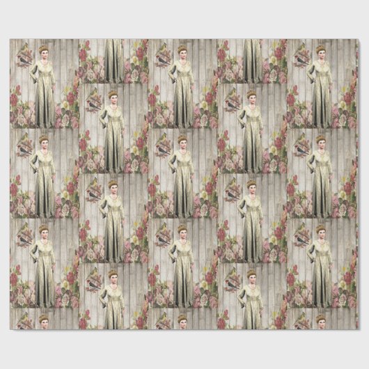 Glanzend opvulpapier Victoriaans Cadeaupapier (Vlak)