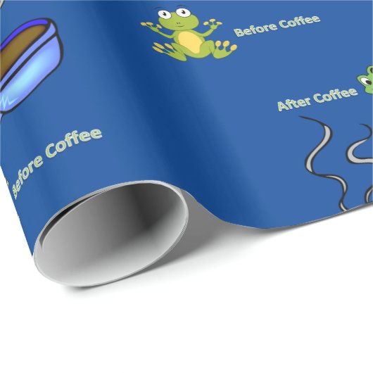 Glanzend opvulpapier, voor en na koffie cadeaupapier (Rol Hoek)