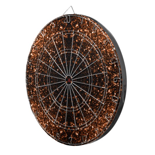 Glanzend oranje bruin koper dartbord (Voorkant Rechts)