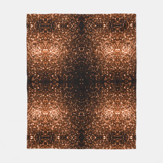 Glanzend oranje bruin koper fleece deken (Voorkant)
