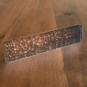 Glanzend oranje bruin koper naambordje (Zijkant)