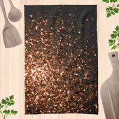 Glanzend oranje bruin koper theedoek