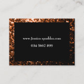 Glanzend oranje bruin koper visitekaartje (Achterkant)