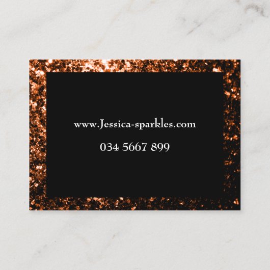 Glanzend oranje bruin koper visitekaartje (Achterkant)