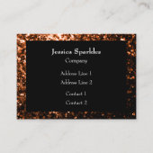 Glanzend oranje bruin koper visitekaartje (Voorkant)