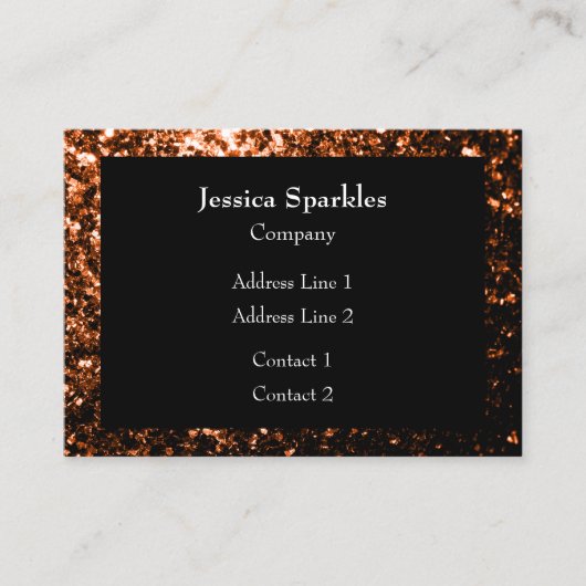 Glanzend oranje bruin koper visitekaartje (Voorkant)