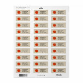 Glanzend Oranje Herfst Pompoen Landelijk Kraft Val Etiket (Full Sheet)