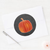 Glanzend Oranje herfst pompoen Spiderweb krijt Ronde Sticker (Envelop)