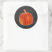 Glanzend Oranje herfst pompoen Spiderweb krijt Ronde Sticker (Tas)