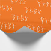 Glanzend Oranje zeemeerdagpapier Cadeaupapier (Hoek)