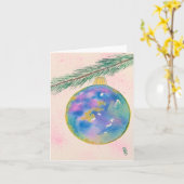 glanzend ornament kaart (Gele Bloem)