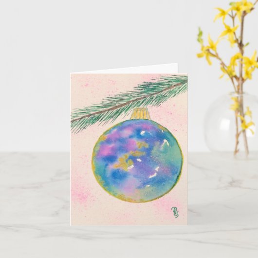 glanzend ornament kaart (Gele Bloem)