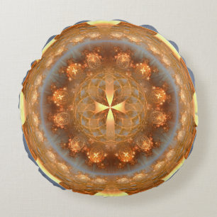 Glanzend ornament rond kussen