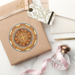Glanzend ornament ronde sticker