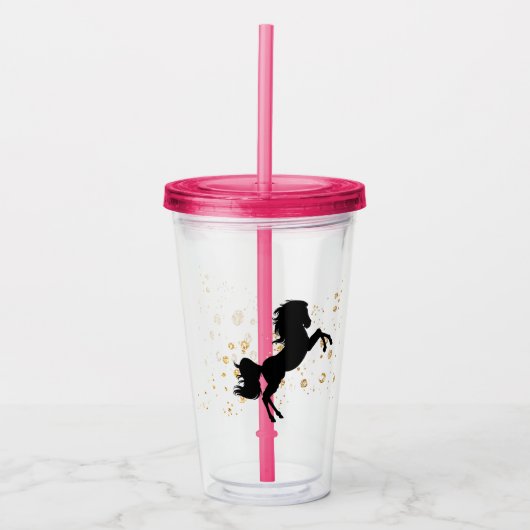 Glanzend Paard Acryl Drinkbeker (Voorkant)