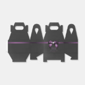 Glanzend Paars Lint & Strik Huis Verwarming Bedankdoosjes (Uitgevouwen)
