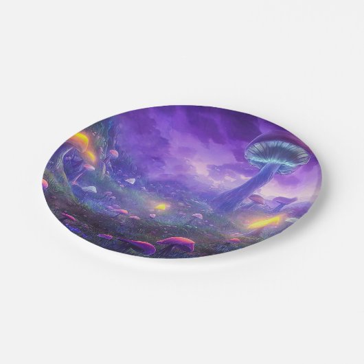 Glanzend Paars paddenstoelpapier Bord (Gekanteld)