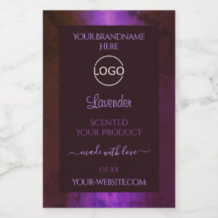Glanzend Paarse Elegante Marmeren Productlabels Lo Voedselcontainer Etiket