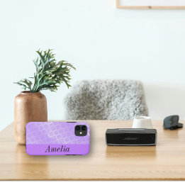 Glanzend Paarse Folie rooster Case-Mate iPhone Case