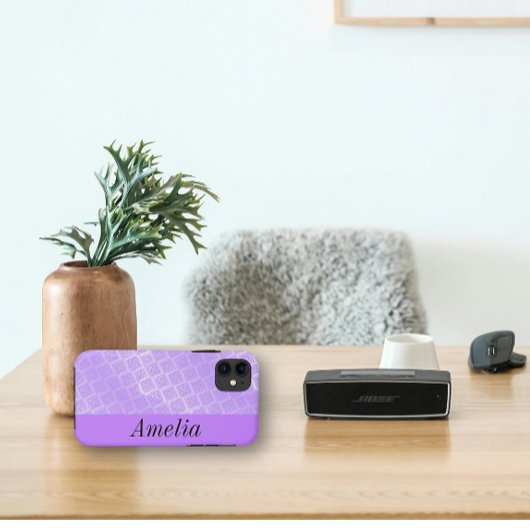 Glanzend Paarse Folie rooster Case-Mate iPhone Case