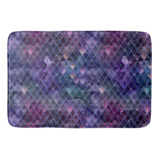 Glanzend Paarse Ombre & Glitter Dragonschubben Badmat (Voorkant)