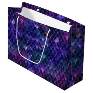 Glanzend Paarse Ombre & Glitter Dragonschubben Groot Cadeauzakje
